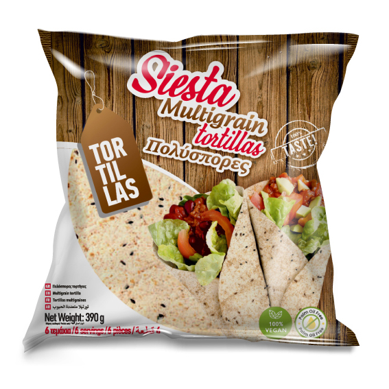 TORTILLAS SIESTA ΟΛΙΚΗΣ ΠΟΛΥΣΠΟΡΕΣ 25cm 18x390gr
