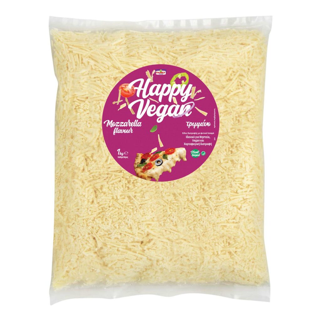 HAPPY VEGAN MOZZARELLA FLAVOUR τριμμένο 8x1kg