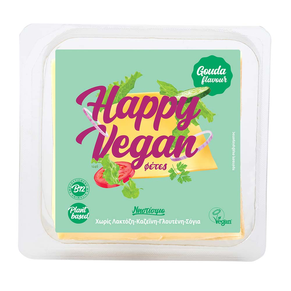 Happy Vegan gouda flavour φέτες 12x160gr