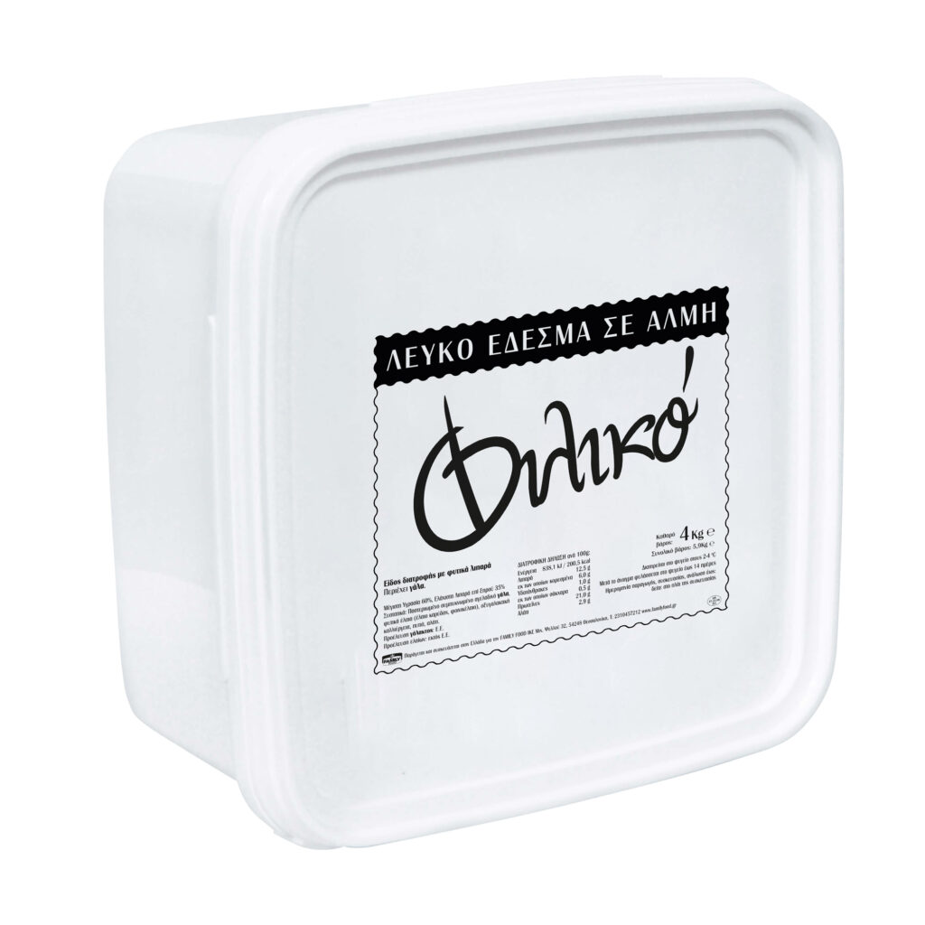 ΦΙΛΙΚΟ ΛΕΥΚΟ ΕΔΕΣΜΑ σε άλμη 1x4kg (προϊόν με φυτικά λιπαρά & παράγωγα γάλακτος)
